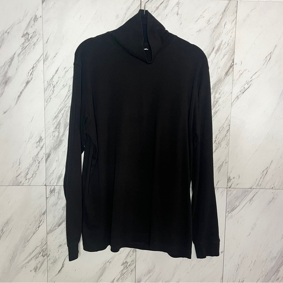 Eddie Bauer Black Cotton Turtle Neck SZ L - Picture 1 of 5